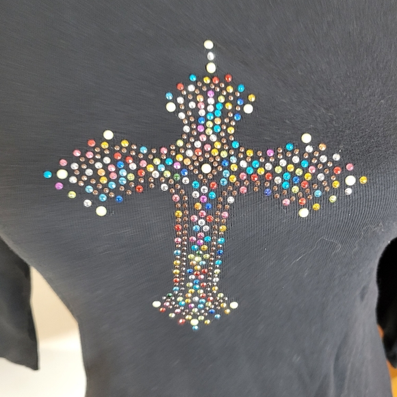 Womans Don't Mess with Texas Black 3/4 sleeve USA Made T shirt Size Med - Picture 3 of 7